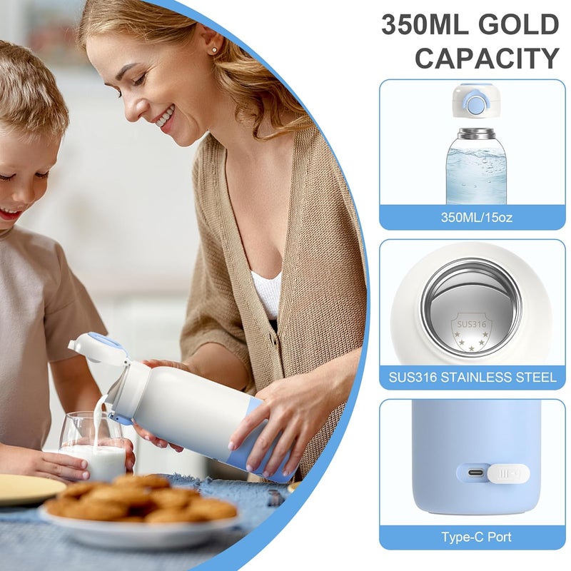 Phydge Store Portable Bottle Warmer for Travel,12.5oz Cordless Baby Milk Warmer on The go for Formula,Breastmilk,Water,3 Mins Fast Heating & Precise Temp Control Travel Essential - Image 3
